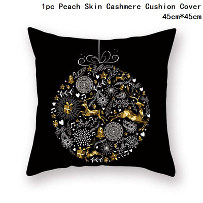 Crna bronzana božićna jastučnica Pahuljica Elk Jastučnica Božićni dekor za dom Božićni ukrasi Nova godina 2023. Navidad