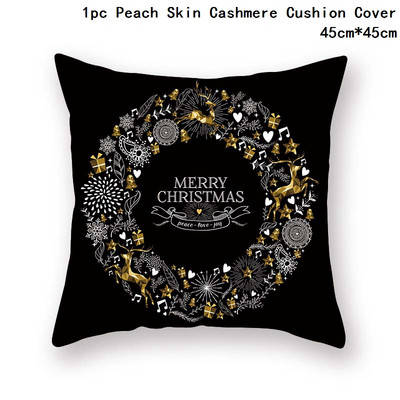 Crna bronzana božićna jastučnica Pahuljica Elk Jastučnica Božićni dekor za dom Božićni ukrasi Nova godina 2023. Navidad