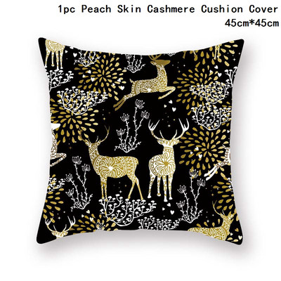 Crna bronzana božićna jastučnica Pahuljica Elk Jastučnica Božićni dekor za dom Božićni ukrasi Nova godina 2023. Navidad