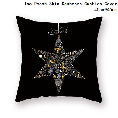 Crna bronzana božićna jastučnica Pahuljica Elk Jastučnica Božićni dekor za dom Božićni ukrasi Nova godina 2023. Navidad