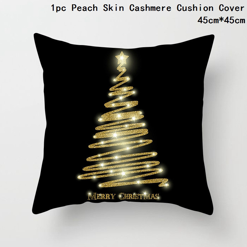 Juodas bronzinis kalėdinis pagalvės užvalkalas Snaigės briedžio pagalvėlės užvalkalas Kalėdų dekoras namams Kalėdų papuošalai Metai Naujieji 2023 Navidad