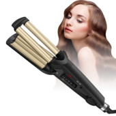 Curling profesional cu 3 butoaie Big Wave Ondulator Bigudiuri Fier de sertizare Fluffy Waver Instrumente de styling pentru salon