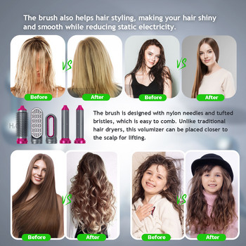 SEAL 2022 5 σε 1 Σετ πιστολάκι μαλλιών Αεροχτένι Επαγγελματικό ισιωτικό εργαλείο για styling πιστολάκι μαλλιών Dry curler Hair Tools Σίδερο