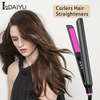 LINDAIYU ισιωτικό για μπούκλες μαλλιών Flat iron curle Ηλεκτρικό ίσιωμα Εργαλεία styling με γρήγορη θέρμανση κατά του εγκαυμάτων