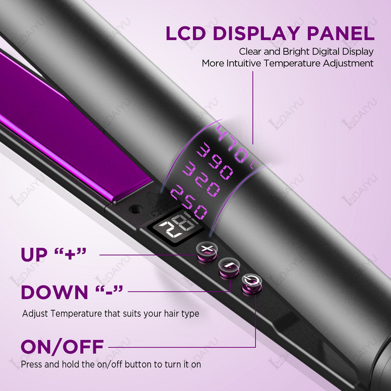 LINDAIYU tiesintuvas plaukų garbanojimo plokščias geležies garbanos elektrinis tiesinimo formavimo įrankis su greitai šildančiu nuo nuplikimo