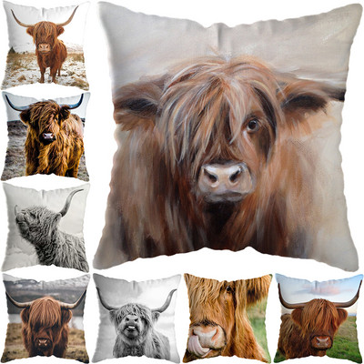 Scottish Highland Cat Cow Yak Animal Pillowcase Μαξιλαροθήκη Μαξιλαροθήκη Διακόσμηση σπιτιού Μαξιλαροθήκη Διακόσμηση καναπέ