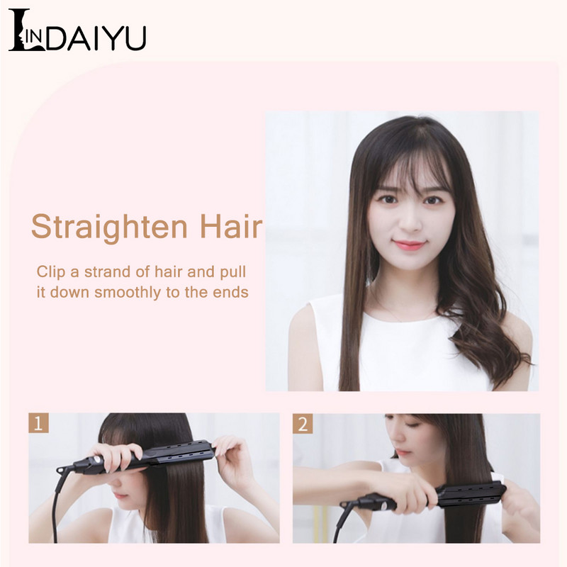 LINDAIYU plaukų tiesintuvas termostatinis plokščias garbanojimo plaukas moterims profesionalus salono formavimas karščiui atsparus sauga nuo karščio