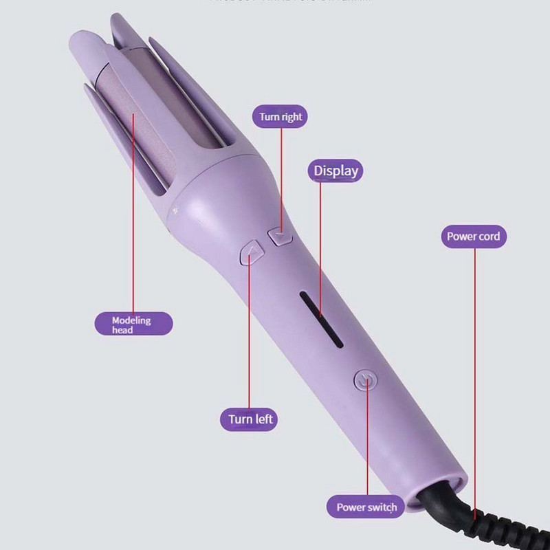 Dviejų krypčių automatinio sukimosi suktukas Keturių pavarų valdomas keraminis suktukas Anijonų plaukų priežiūrai garbanojimo lazdelės profesionalus modeliavimo įrankis