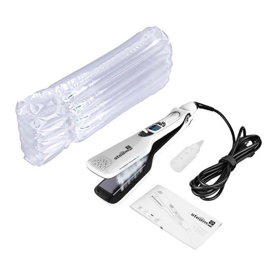 Steampod matu taisnotājs Profesionāls tvaika taisnotājs Plakans gludeklis taisnojošs dzelzs birste Titāna keramikas matu ķemmes lokotājs