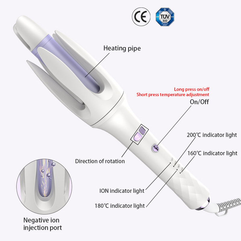 Kulma na vlasy, automatická negatívna iónová kulma, veľká vlnová elektrická magická valčeková tyčinka, rotačné vzduchové kulmy, nástroje na úpravu vlasov