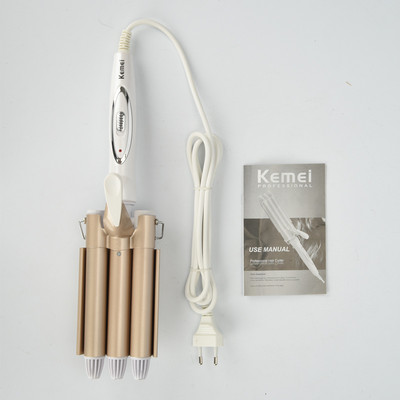 Kemei Hajcsavarók Hullámos Hair Has 3 Head Crimper Hullámozás Háromszoros Hajsütővas Professzionális Stylist Eszközök Waver