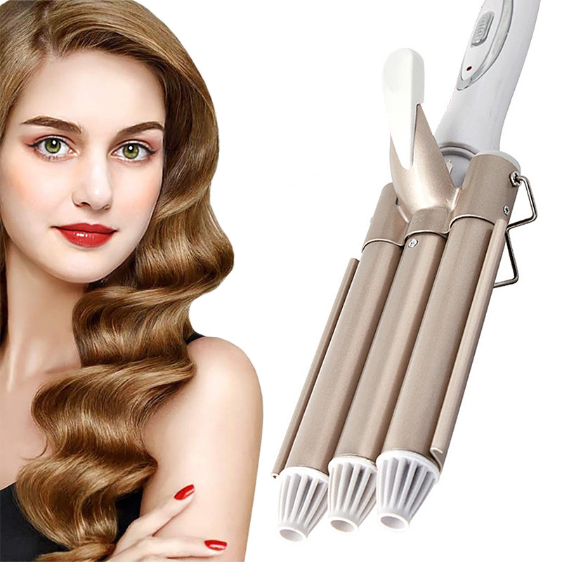 Kemei Hajcsavarók Hullámos Hair Has 3 Head Crimper Hullámozás Háromszoros Hajsütővas Professzionális Stylist Eszközök Waver