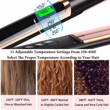 Инфрачервена преса за коса Керамична плоча MCH Плоска ютия Максимална температура 450F Грижа за косата Преси и инструменти за оформяне на коса