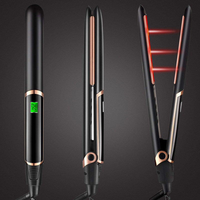 Infracrvena pegla za kosu Keramička ploča MCH Ravno glačalo Maksimalna temperatura 450F Pegle za njegu kose i alati za oblikovanje kose