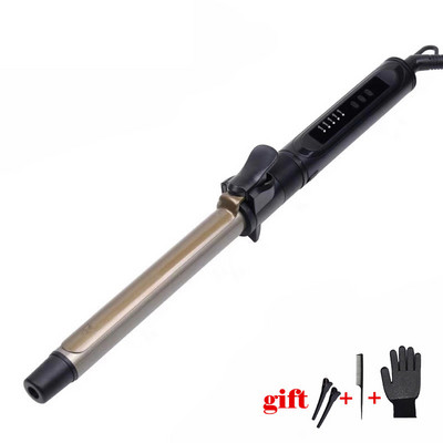 Pro New Cone Arany kerámia bevonatú lap Hajsütővas Elektromos Hajcsavaró Magic Curling Wand Hajformázó Waver szerszámok krimpelő