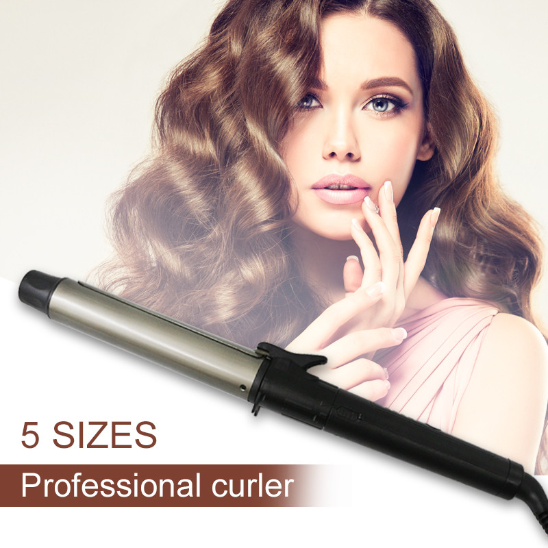 Pro New Cone Arany kerámia bevonatú lap Hajsütővas Elektromos Hajcsavaró Magic Curling Wand Hajformázó Waver szerszámok krimpelő