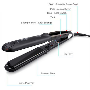 Steam Hair Straightener Professional Keramic Hair Flat Iron Σίδερα ατμού για μπούκλες Εργαλείο styling μαλλιών