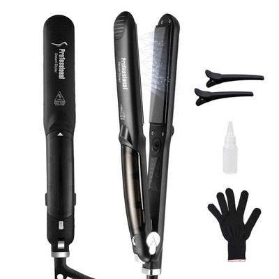 Placă de îndreptat cu abur Fier de călcat cu abur profesional din ceramică Fier de călcat cu abur Instrument de coafare a părului