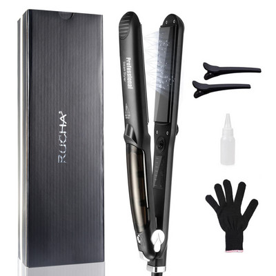 Placă de îndreptat cu abur Fier de călcat cu abur profesional din ceramică Fier de călcat cu abur Instrument de coafare a părului