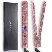 RUCHA Crystal hajkiegyenesítők 470F MCH Gyorsan felmelegedő titán lapos vasaló Bling Rhinestone Iron szalon hajformázó eszközökkel