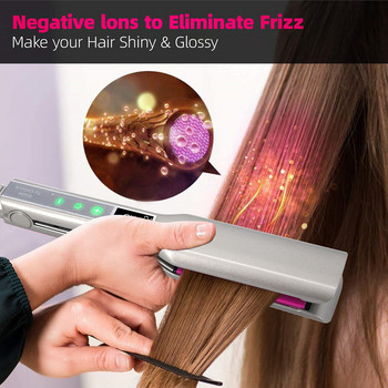 Ισιωτικό μαλλιών Έξυπνη οθόνη αφής LCD Dispaly κεραμική πλάκα θέρμανσης Επίπεδα σίδερα Επαγγελματική πλάκα γρήγορης προθέρμανσης MCH