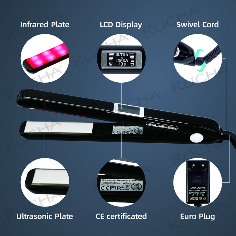 Matu taisnotājs Infrasarkanais un Ultraskaņas Profession Cold Matu kopšanas gludināšanas līdzeklis frizzy Dry Atgūst bojājumus Plakanie gludekļi