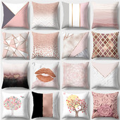 Pink Series párnahuzat 45cmX45cm négyzet alakú kanapé párnahuzat Rose párnahuzat
