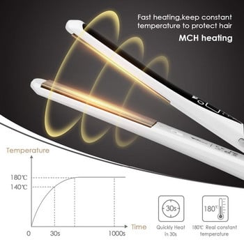 RUCHA Преса за коса Титаниеви плочи Плоски ютии Професионална MCH Бързо нагряваща се маша за коса за жени