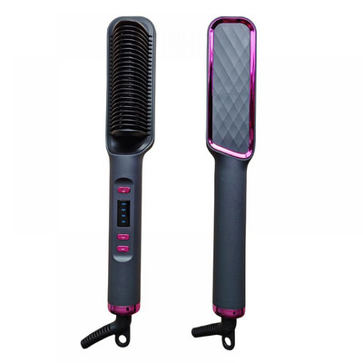 2 az 1-ben elektromos hajegyenesítő kefe Professzionális negatív ionos hajgöndörítő fésű állandó hőmérsékletű nedves és száraz göndör fésű eszközök