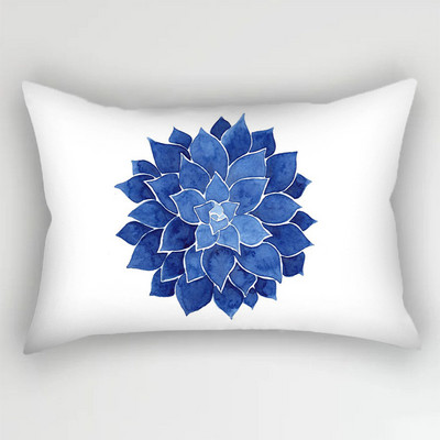 30x50cm Sinine Ins Polüester padjakatte tint Lillelised lehed Padjapüür Lilletriip Kahepoolne Prindiga Vöökoht Kodu Dekoratiivne