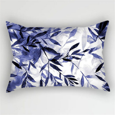 30x50cm Sinine Ins Polüester padjakatte tint Lillelised lehed Padjapüür Lilletriip Kahepoolne Prindiga Vöökoht Kodu Dekoratiivne