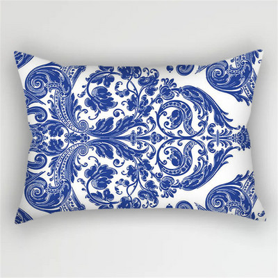 30x50cm Sinine Ins Polüester padjakatte tint Lillelised lehed Padjapüür Lilletriip Kahepoolne Prindiga Vöökoht Kodu Dekoratiivne