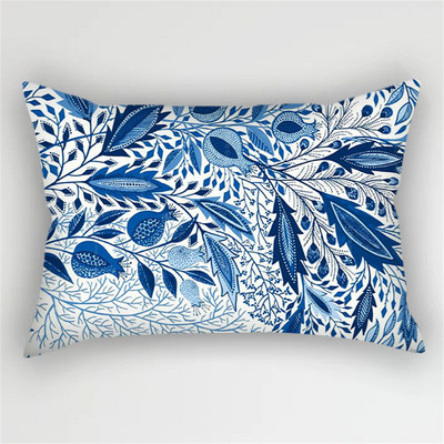 30x50cm Sinine Ins Polüester padjakatte tint Lillelised lehed Padjapüür Lilletriip Kahepoolne Prindiga Vöökoht Kodu Dekoratiivne