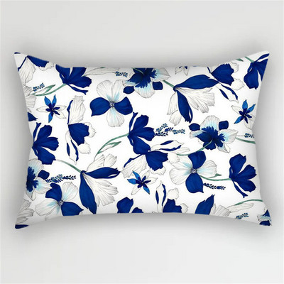 30x50cm Sinine Ins Polüester padjakatte tint Lillelised lehed Padjapüür Lilletriip Kahepoolne Prindiga Vöökoht Kodu Dekoratiivne