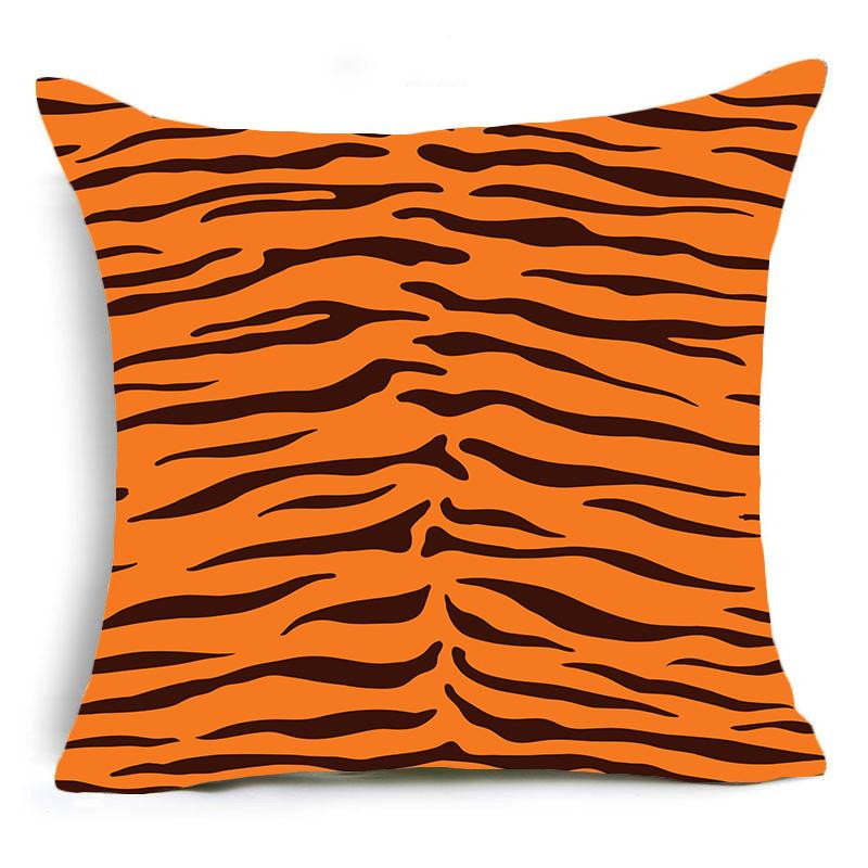 Home Decor Animal Print Párnahuzat Leopárd Tigris Zebra Szarvasmarha Kígyó Párnahuzat Otthoni Kanapé Szék Dekor Párnahuzat 45x45cm