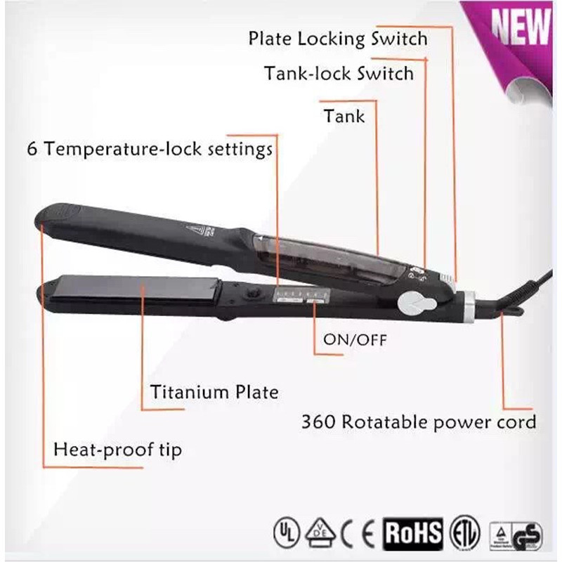 Επαγγελματικό ισιωτικό μαλλιών 450F κεραμικού ατμού με ατμό με έγχυση ελαίου Argan Steam Flat Iron Κεραμικό σίδερο ταχείας θέρμανσης ατμού