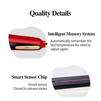 LCD Nano Ceramic Glaze Flat Iron Професионален електрически гребен за коса Бърз автоматичен спрей Парна преса за коса Vapor