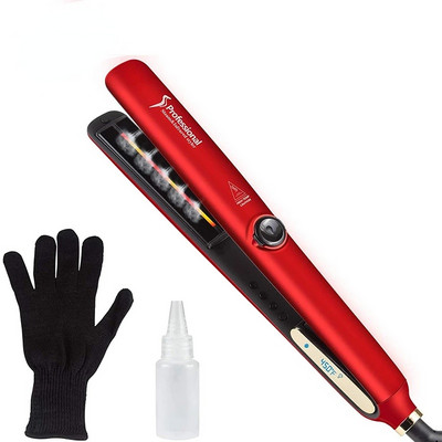 LCD nano kerámia mázas lapos vas Professzionális elektromos hajfésű gyors automata spray gőzös hajvasaló gőz