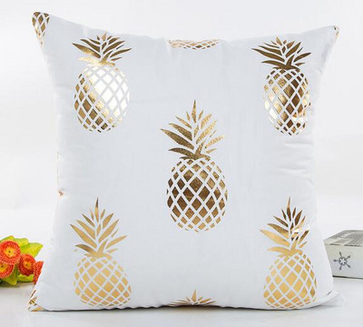 Fete de pernă geometrice de lux bronzate auriu Ananas Bumbac Poliester Neoclasic Husă de pernă Perne decorative pentru canapea