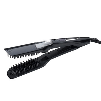 Βούρτσα μαλλιών Επίπεδο σίδερο LCD Ισιωτικό ατμού μαλλιών Ηλεκτρικό σίδερο για στεγνά & υγρά μαλλιά Εργαλείο styling χτένας ισιώματος