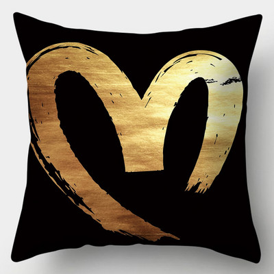 Fekete arany mintás párnahuzat négyzet alakú kanapé párnahuzat kreatív mintás párnahuzat