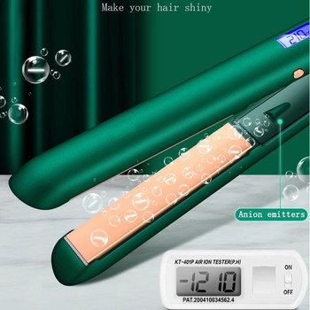 Κεραμικό ισιωτικό μαλλιών επίπεδη σίδερο μαλλιών Οθόνη LCD 3D περιστρεφόμενο σίδερο και μπούκλα 2 σε 1 Multi Styler με λειτουργία αρνητικού ιόντος για γυναίκες