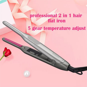 Mini Teddy Wave Portable Thinnest Plate Morgan Pencil Hair Straighter Curler Маша за унисекс къса коса Брада Styler