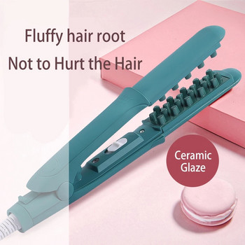 Мини маша за коса Електрическа маша за коса Root Fluffy Hair Flat Iron Wave Corn Brushes Board Керамични цифрови инструменти за оформяне