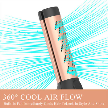 Επαγγελματικό ισιωτικό και μπούκλα μαλλιών One Step 2 in 1 με οθόνη LED 360° ροής αέρα Cool Air Cool Air Hair Styler