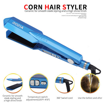 Ίσιωμα μαλλιών Εργαλείο styling μαλλιών Professional Flat Iron 11/4 Nano Titanium 450F Θερμοκρασία Μπλε σίδερο για μπούκλες