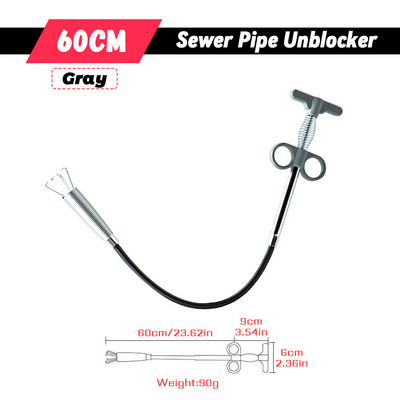 60/90/160mm kanalizācijas cauruļu atbloķētājs Snake Spring Pipe bagarēšanas rīks vannas istabai virtuvei Matu kanalizācijas izlietnes cauruļvadu tīrīšanas rīki