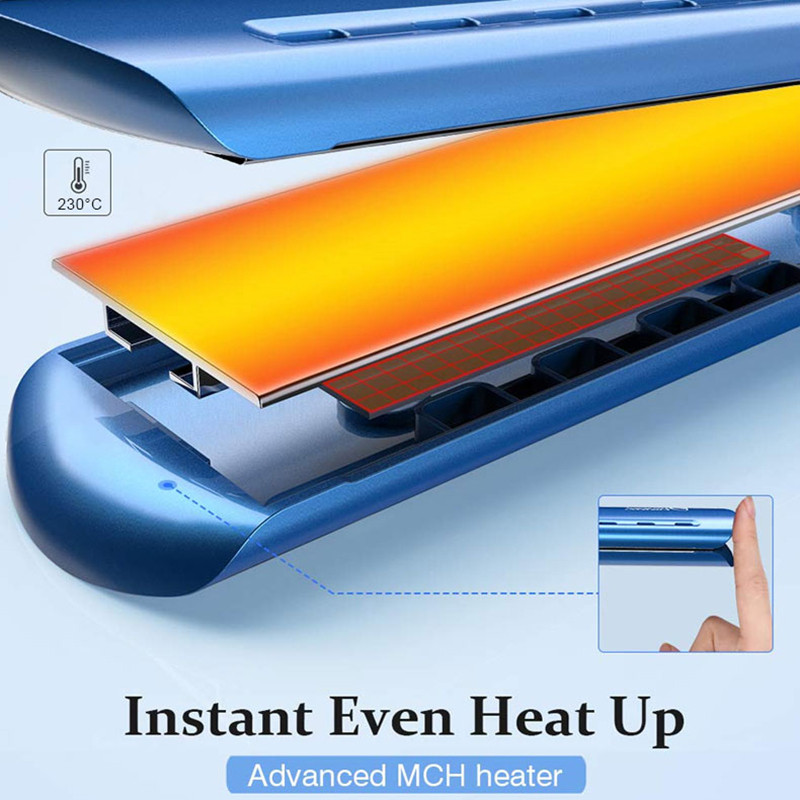 Placă de îndreptat rotativă 3D Fier de călcat profesional PTC pentru coafat Fier de călcat plat cu încălzire rapidă Fier de călcat cu plăci de încălzire din aliaj de titan