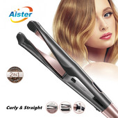 Twist Straightening Professzionális hajvasaló Flat Iron Fashion Styling 2 az 1-ben kerámia PTC gyorsmelegítő hajcsavaró vas hajeszköz