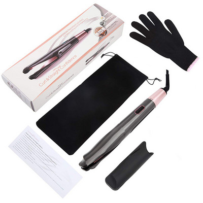 Twist Straightening Professzionális hajvasaló Flat Iron Fashion Styling 2 az 1-ben kerámia PTC gyorsmelegítő hajcsavaró vas hajeszköz